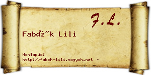 Fabók Lili névjegykártya