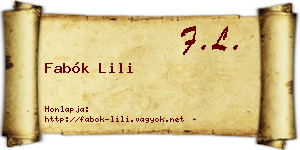 Fabók Lili névjegykártya