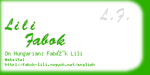 lili fabok business card